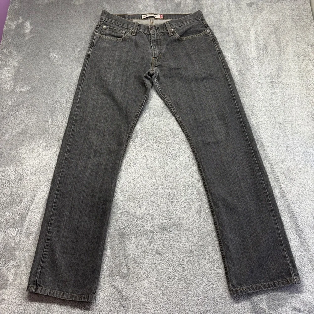 Levis 514 Slim Straight Jeans Mens 32x32 Gray Good Zip Fly Denim
